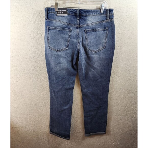 New Mossimo Womens 12 Blue Mid Rise Boyfriend Fit Super Stretch Jeans - Picture 3 of 7